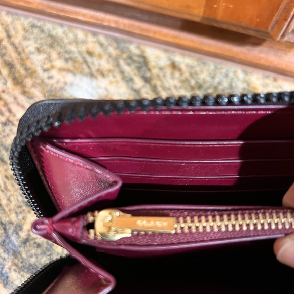 Coach Canvas and Leather Zip around wallet/clutch. - Picture 8 of 9